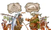 Иллюстрация к книге А. Усачёва «Первобытная история», издательство «Азбука», 2015 г.