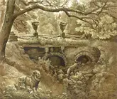 Павловск. Львы. 2009. 59×49. Бумага, темпера